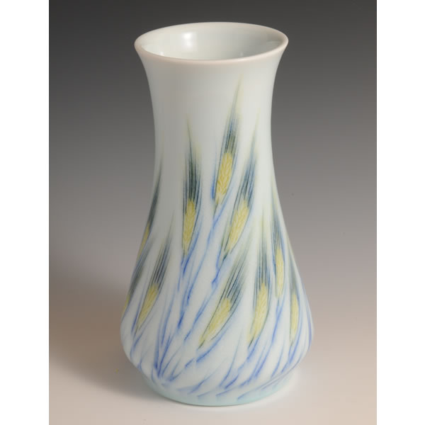MUGIMON HANAIKE (Flower Vase with Wheat design) Arita ware