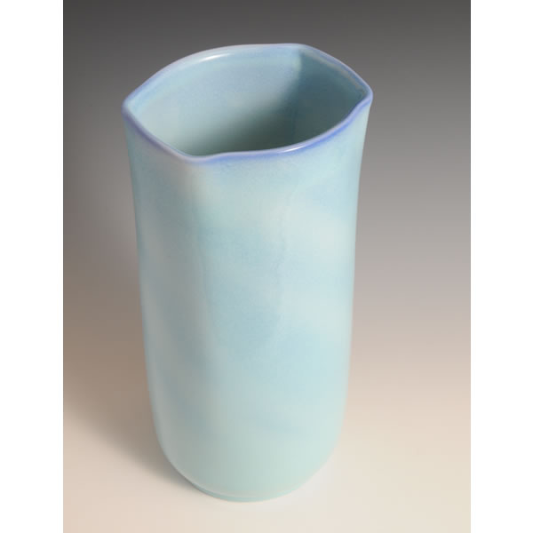 AIZOME KADOKUCHI HANAIRE (Flower Vase with Indigo-glazed dyeing) Arita ware