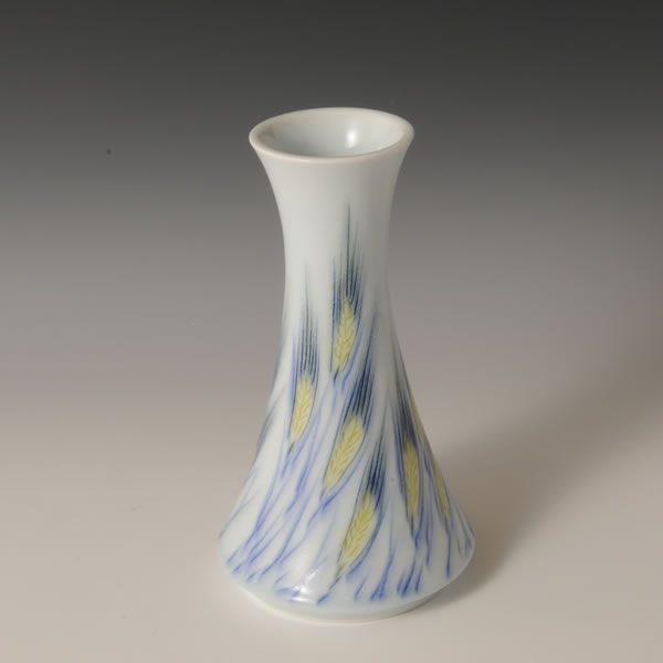 MUGIMON HANAIRE (Flower Vase with Wheat design) Arita ware