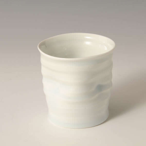 SEIHAKUJI SHOCHUNOMI (White Porcelain Sake Cup with Pale Blue glaze) Arita ware