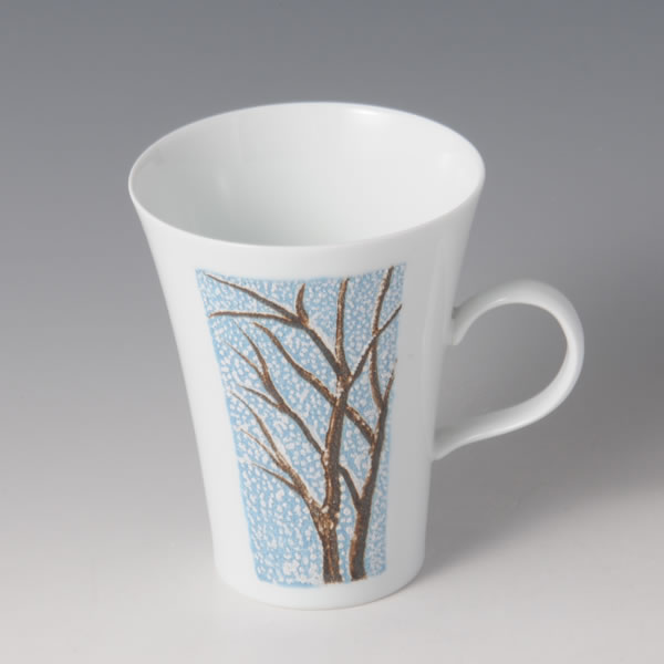 TENKOKUZOGAN MUGCUP FUYUGESHIKI (Mug with Stippling Inlay, Winter Scenery) Arita ware