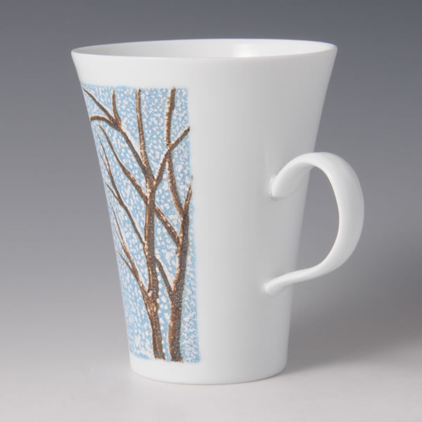 TENKOKUZOGAN MUGCUP FUYUGESHIKI (Mug with Stippling Inlay, Winter Scenery) Arita ware
