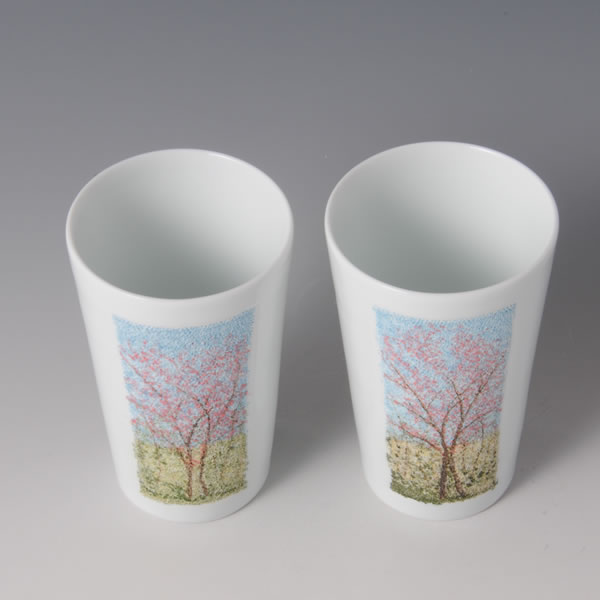 TENKOKUZOGAN MINIFREECUP Sakura (Small Cup with Stippling Inlay, Cherry Petals) Arita ware