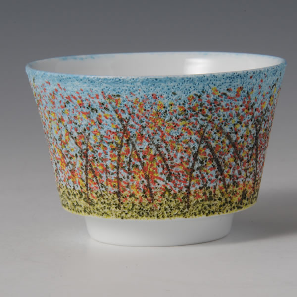 TENKOKUZOGAN GUINOMI AKI (Sake Cup with Stippling Inlay, Autumn) Arita ware