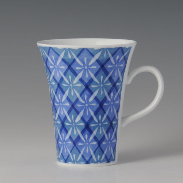 WASHIZOME HISHIMON MUGCUP (Mug with Diamond design) Arita ware