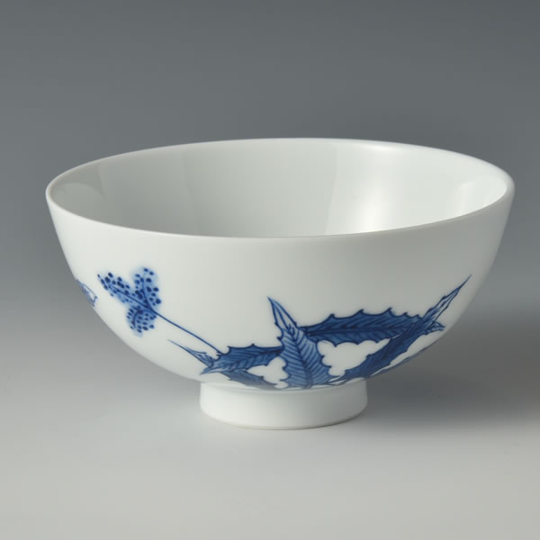 SOMETSUKE MESHIWAN (Bowl in underglaze blue B) Arita ware