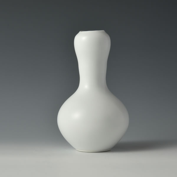 Hagiyaki Sundo Flower vase. Oribe Phoenix. with a Kutani  ware. ktn-k7-1250