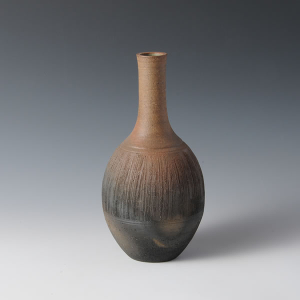 KARATSUYAKISHIME HANAIRE (High-fired unglazed Flower Vase C) Karatsu ware