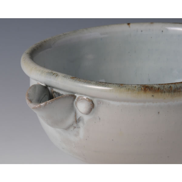 MADARAGARATSU KATAKUCHIHACHI (Spouted Bowl with Straw Ash glaze) Karatsu ware C
