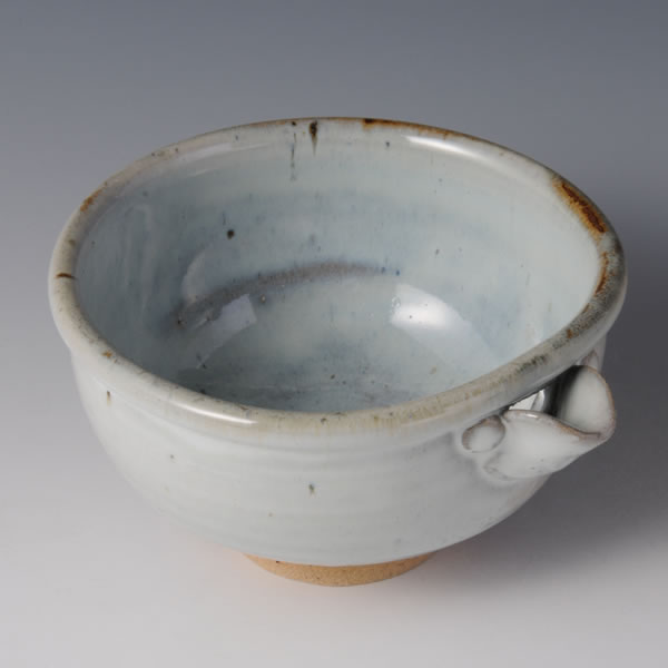 MADARAGARATSU KATAKUCHIHACHI (Spouted Bowl with Straw Ash glaze) Karatsu ware C