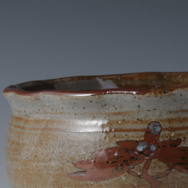 EGARATSU WAHANA KENSUI (Decorated Karatsu Waste-water Receptacle with brush) Karatsu ware