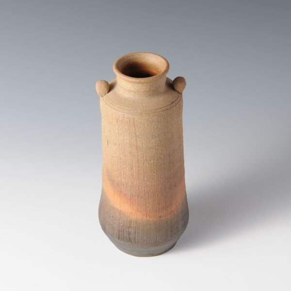 KARATSUYAKISHIME HANAIRE (High-fired unglazed Flower Vase D) Karatsu ware