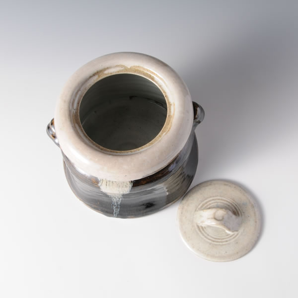 CHOSENKARATSU MIZUSASHI (Two-colored Karatsu ware Fresh-water Jar B) Karatsu ware