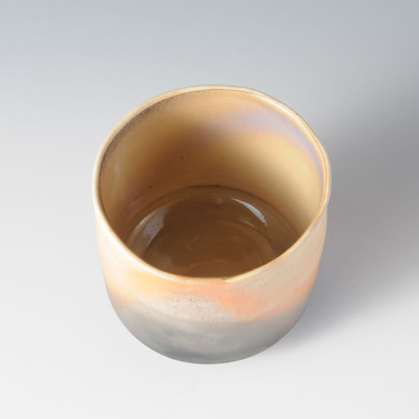 KARATSUYAKISHIME CHAWAN (High-fired unglazed Tea Bowl D) Karatsu ware