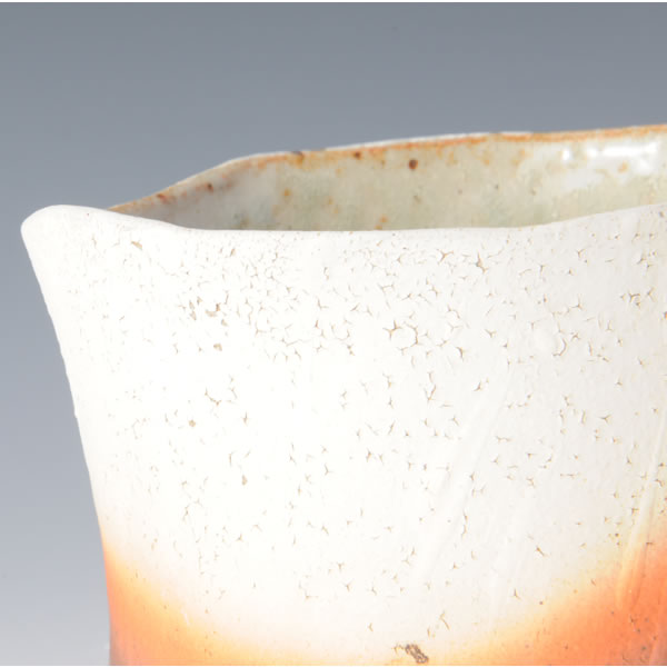 KARATSUYAKISHIME HAKEME CHAWAN (High-fired unglazed Tea Bowl with Brush Marks) Karatsu ware