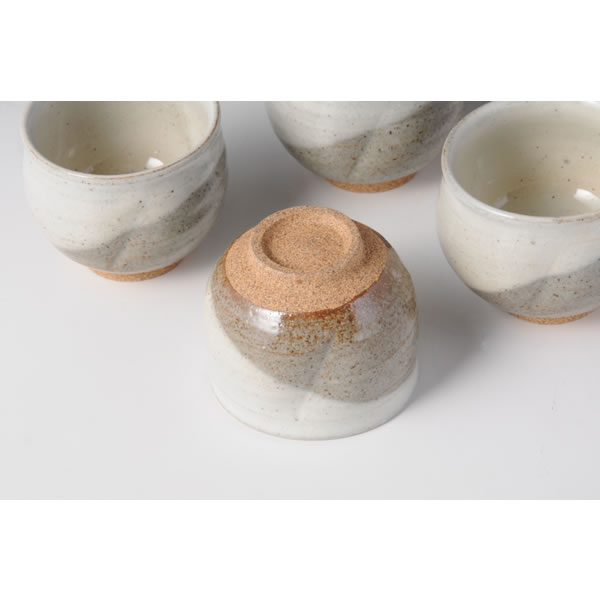 KARATSU HANBAKE YUNOMISOROE (Teacups with half-Brush Marks) Karatsu ware