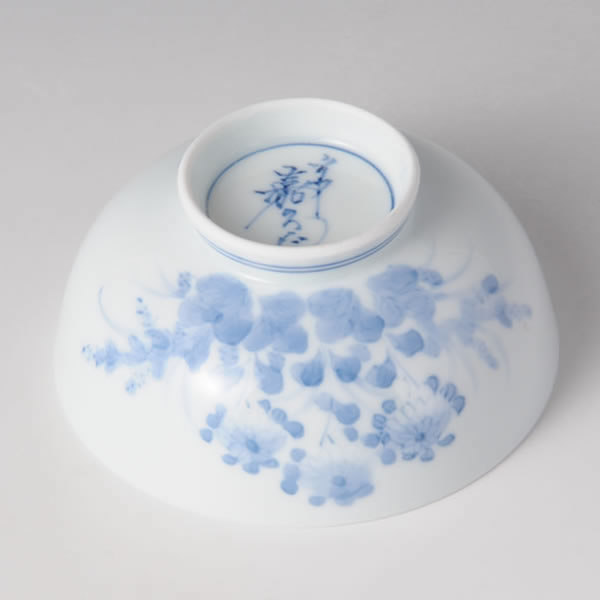 KIKUHAGI MESHIWAN (Bowl with Bush clover design Small) Mikawachi ware