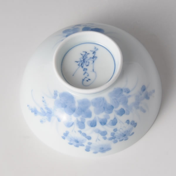 KIKUHAGI MESHIWAN (Bowl with Bush clover design Small) Mikawachi ware