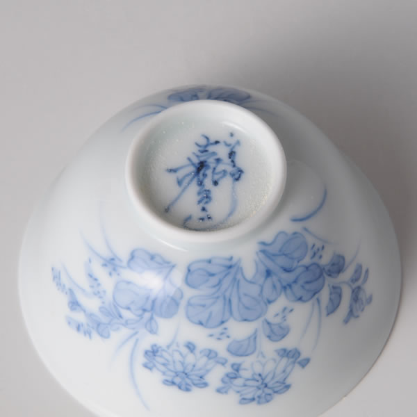 KIKUHAGI SHOSENCHAWAN (Teacup with Bush clover design Small) Mikawachi ware