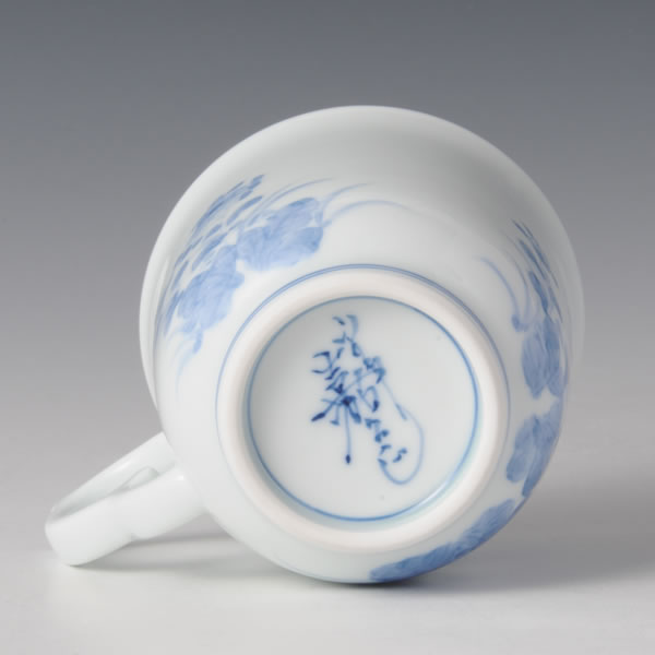 KIKUHAGI MAGCUP (Mug with Bush clover design) Mikawachi ware