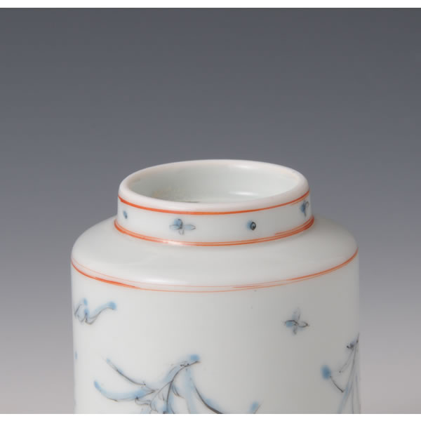 AOGOSU SOKAMON YUNOMI (Teacup with Blue-colored Flowers design) Arita ware