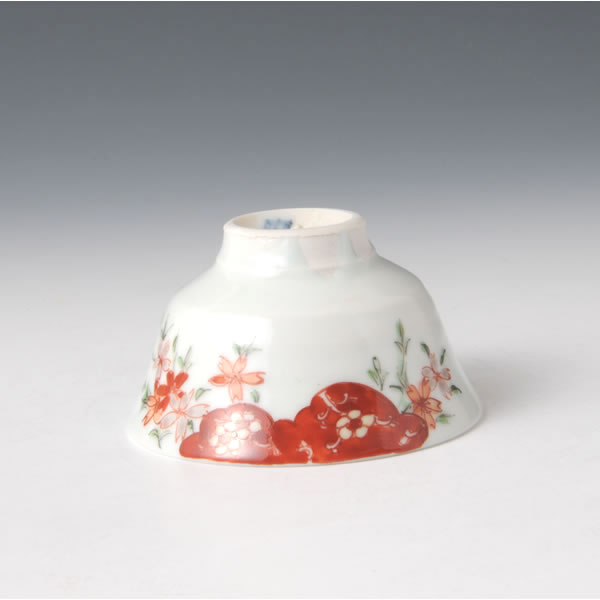 SOMENISHIKI OMON GUINOMI (Sake Cup with Cherry blossoms design in polychrome overglaze painting B) Arita ware