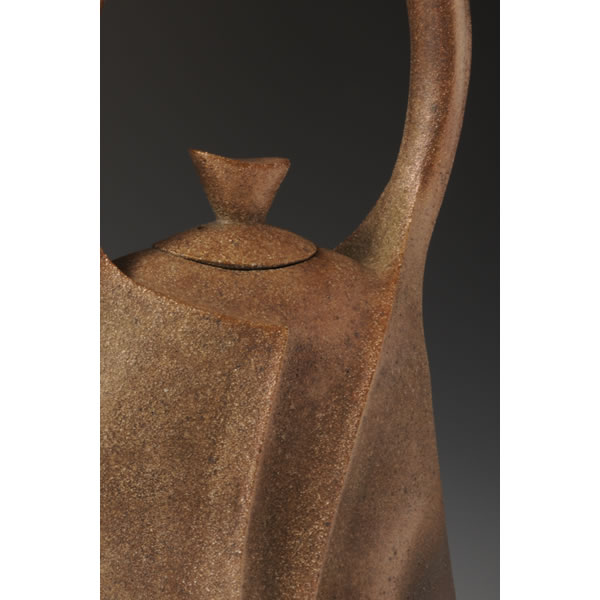 YAKISHIMEDOBINGATA KAKI (High-fired unglazed Teapot-shaped Flower Vase A) Takeo ware