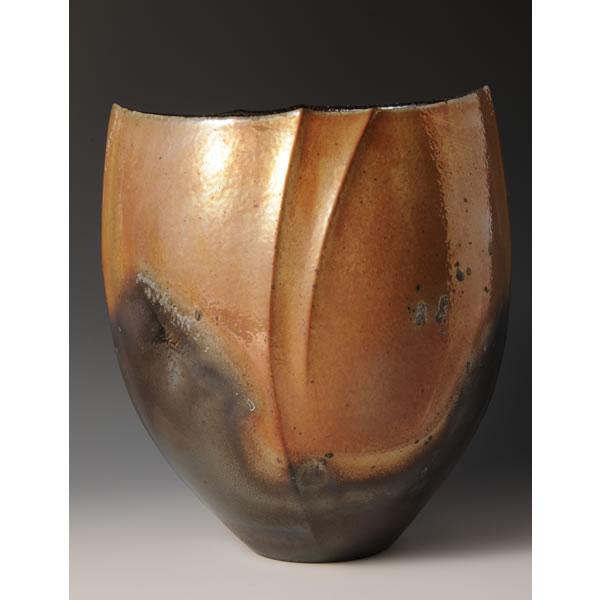 ENYUKOSAI KAKI  (Flower Vase with Salt glaze luster B) Takeo ware