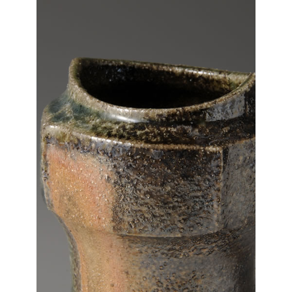 RYOKUENYU HANAIRE (Flower Vase with Green Salt glaze C) Takeo ware