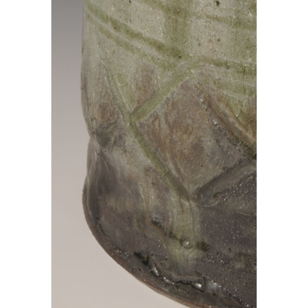 AOGARATSU MIZUSASHI (Green glazed Karatsu ware Fresh-water Jar) Takeo ware