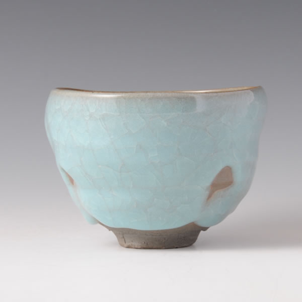 SEIJI YOHEN CHAWAN (Tea Bowl with Kiln Effects and Celadon glaze Ｃ) Kyoto ware