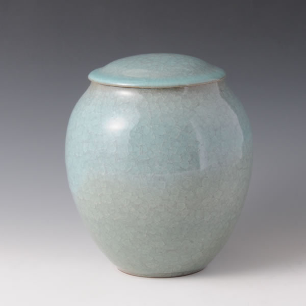 SEIJI KAZARI TSUBO (Jar with Celadon glaze) Kyoto ware
