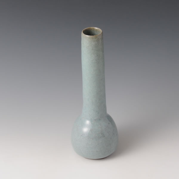 SEIJI ICHIRINIKE (Single Flower Vase with Celadon glaze) Kyoto ware