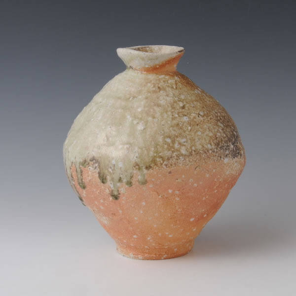 HAIYUSAI TSUBO (Jar with Ash glaze decoration) Kyoto ware