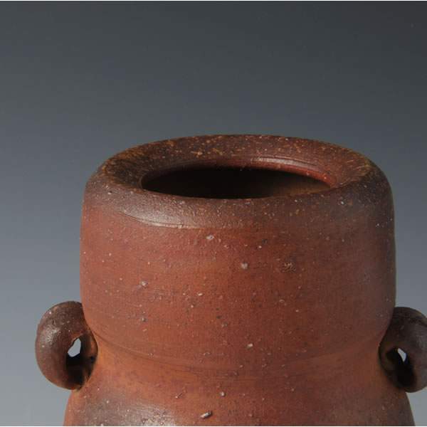 MIMITSUKI HANAIRE  (Flower Vase with Handles E) Bizen ware