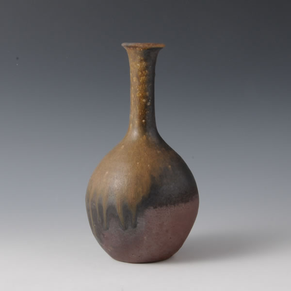 BIZEN GOMA ICHIRINZASHI (Single Flower Vase with Sesame design B) Bizen ware