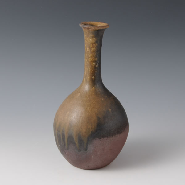 BIZEN GOMA ICHIRINZASHI (Single Flower Vase with Sesame design B) Bizen ware