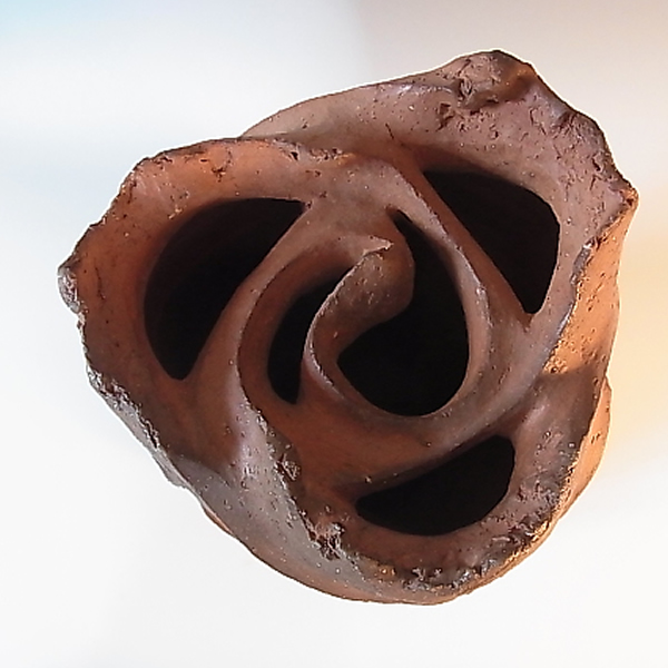 RASENMON KAKI (Flower Vase with Spiral design) Bizen ware