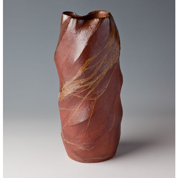 BIZEN YUDASUKI HANAIRE (Flower Vase with glazed Fire Marks A) Bizen ware