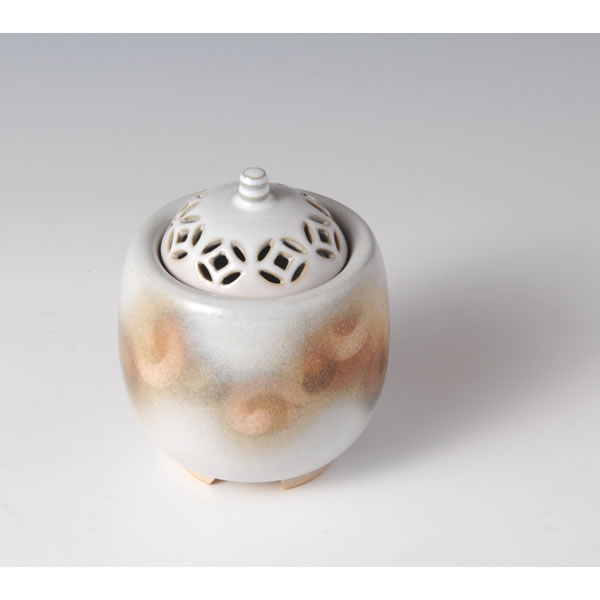 ENSAI KORO (Incense Burner with Flame Mark decoration B) Hagi ware