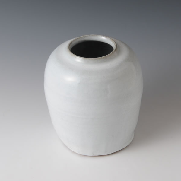 HAKUYU YOHEN TSUBO (Jar with White glaze and Kiln Effects E) Hagi ware