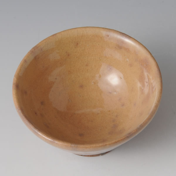 HAGI GUINOMI BIWA (Sake Cup with Loquat color glaze B) Hagi ware