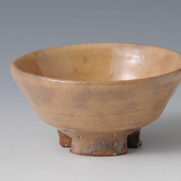 HAGI GUINOMI BIWA (Sake Cup with Loquat color glaze B) Hagi ware