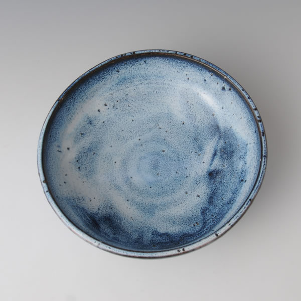RANSAI BACHI (Bowl with Indigo glaze decoration B) Hagi ware