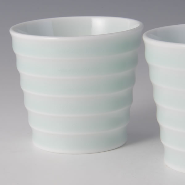 SEIHAKUJI SOBACHOKO (White Porcelain Cup with Pale Blue glaze) Arita ware