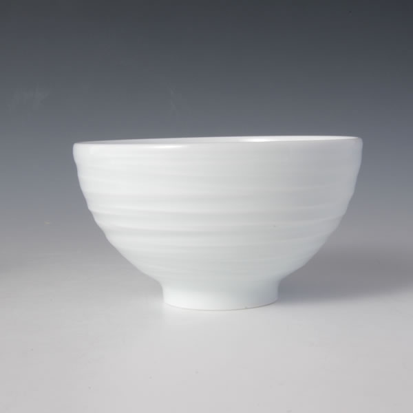 HAKUJI SENMON MESHIWAN (White Porcelain Bowl with Line design) Arita ware