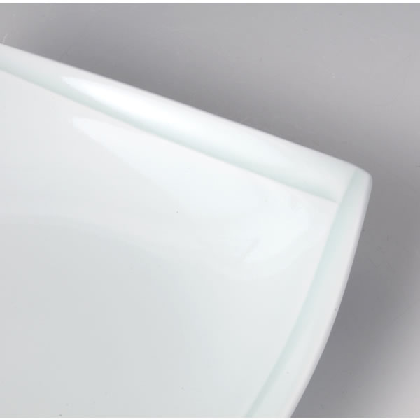 SEIHAKUJI KAKUZARA (White Porcelain Square Plates with Pale Blue glaze) Arita ware