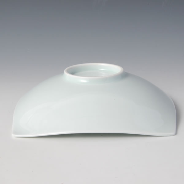 SEIHAKUJI KAKUZARA (White Porcelain Square Plates with Pale Blue glaze) Arita ware