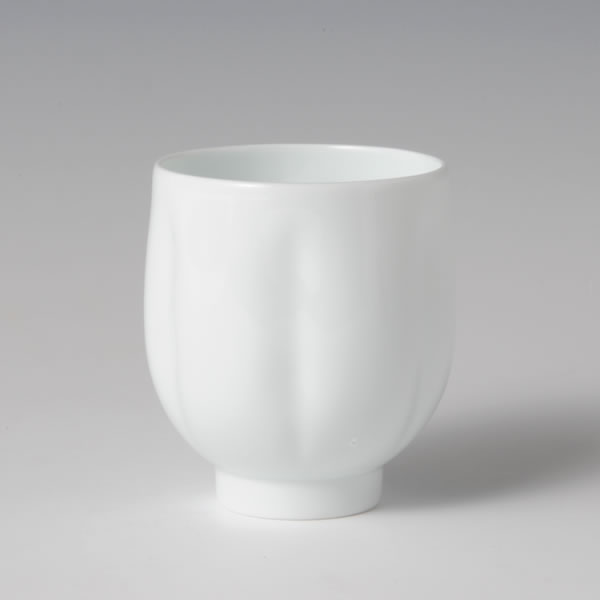 HAKUJI ROPPOSHI YUNOMI (White Porcelain Teacup with Six-direction push) Arita ware