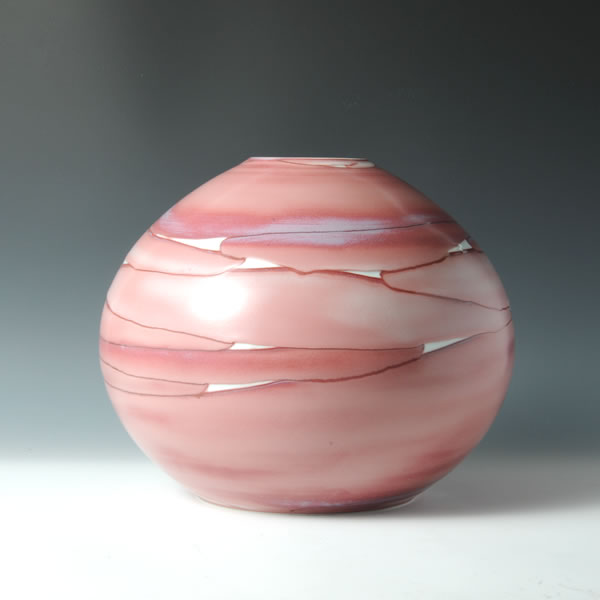 YURIKOYUZOGAN TSUBO (Jar Vessel with underglaze Red & glaze Inlay decoration C)
